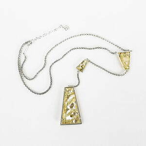 Kendra Scott Collins Y Necklace Silver Plated & Beige Pendants White Abalone